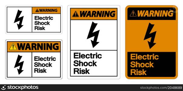 Warning Electric Shock Risk Symbol Sign On White Background