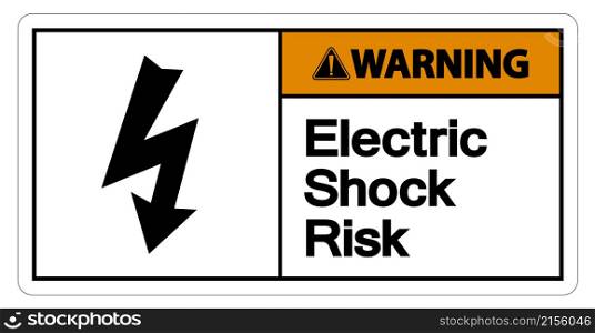 Warning Electric Shock Risk Symbol Sign On White Background