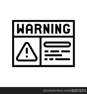 warning electricity line icon vector. warning electricity sign. isolated contour symbol black illustration. warning electricity line icon vector illustration