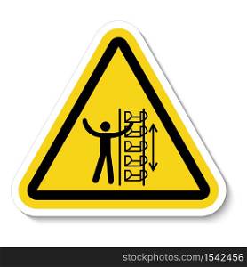Warning Exposed Buckets and Moving Parts Symbol Sign Isolate on White Background,Vector Illustration