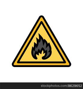 warning fire color icon vector. warning fire sign. isolated symbol illustration. warning fire color icon vector illustration