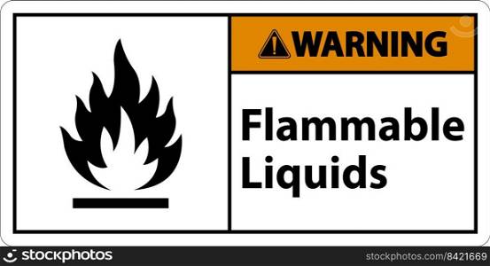 Warning Flammable Liquids Sign On White Background