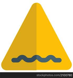 Warning for rough road ahead with several bumps