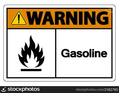 Warning Gasoline Symbol Sign On White Background