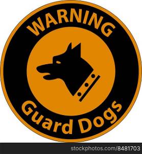 Warning Guard Dogs On Patrol Symbol Sign On White Background