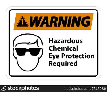 warning Hazardous Chemical Eye Protection Required Symbol Sign Isolate on transparent Background,Vector Illustration
