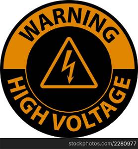 Warning High Voltage Floor Sign On White Background