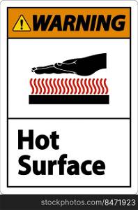 Warning Hot Surface Symbol Sign On White Background 