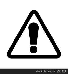 Warning Icon. Black Stencil Design. Vector Illustration.