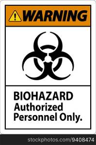 Warning Label Biohazard Authorized Personnel Only