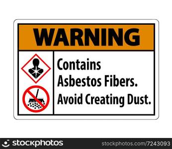 Warning Label Contains Asbestos Fibers,Avoid Creating Dust