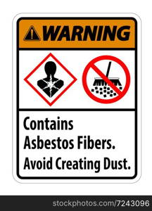 Warning Label Contains Asbestos Fibers,Avoid Creating Dust