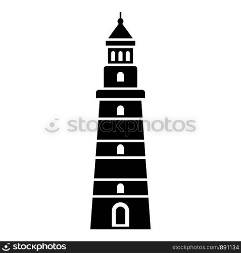 Warning lighthouse icon. Simple illustration of warning lighthouse vector icon for web design isolated on white background. Warning lighthouse icon, simple style