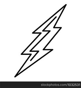 Warning lightning bolt icon. Outline warning lightning bolt vector icon for web design isolated on white background. Warning lightning bolt icon, outline style