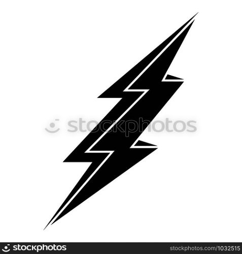 Warning lightning bolt icon. Simple illustration of warning lightning bolt vector icon for web design isolated on white background. Warning lightning bolt icon, simple style