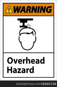 Warning Overhead Hazard Sign On White Background