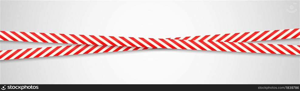 Warning red ribbons. Dangerous crossing stripes. Realistic bright attention adhesive tapes frame. Caution obstruction. Horizontal security barricade template. Police boundary. Vector illustration. Warning red ribbons. Dangerous crossing stripes. Realistic attention adhesive tapes. Caution obstruction. Horizontal security barricade template. Police boundary. Vector illustration