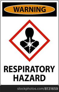 Warning Respiratory Hazard GHS Sign On White Background