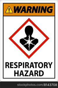 Warning Respiratory Hazard GHS Sign On White Background