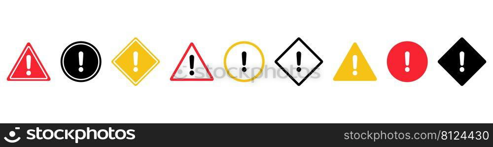 Warning road sign icon on transparent background