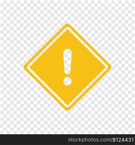 Warning road sign icon on transparent background
