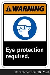 Warning Sign Eye Protection Required Symbol Isolate on White Background 