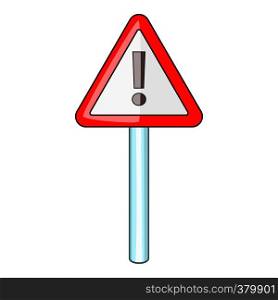 Warning sign icon. Cartoon illustration of warning sign vector icon for web. Warning sign icon, cartoon style