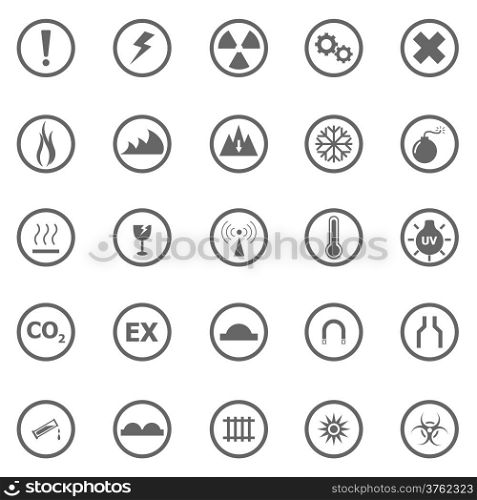 Warning sign icons on white background, stock vector