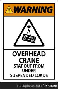 Warning Sign, Overhead Crane Suspended Loads