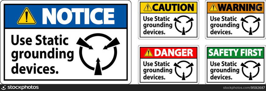 Warning Sign Use Static Grounding Devices
