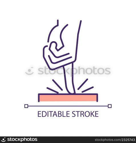 Warning signal RGB color icon. Paying careful attention to problem. Relationship warning signs. Isolated vector illustration. Simple filled line drawing. Editable stroke. Arial font used. Warning signal RGB color icon
