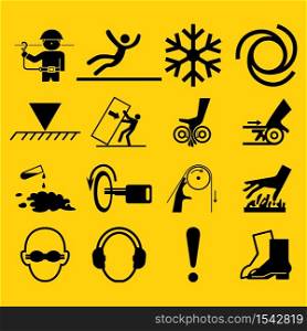 Warning signs,industrial hazards icon labels Sign
