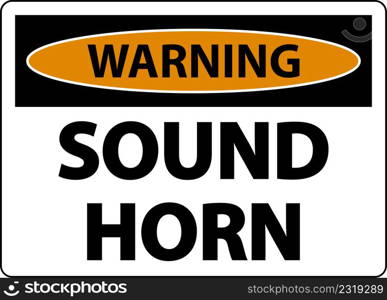 Warning Sound Horn Sign On White Background