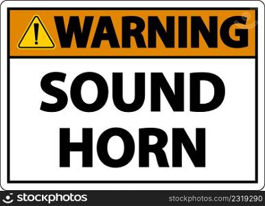 Warning Sound Horn Sign On White Background