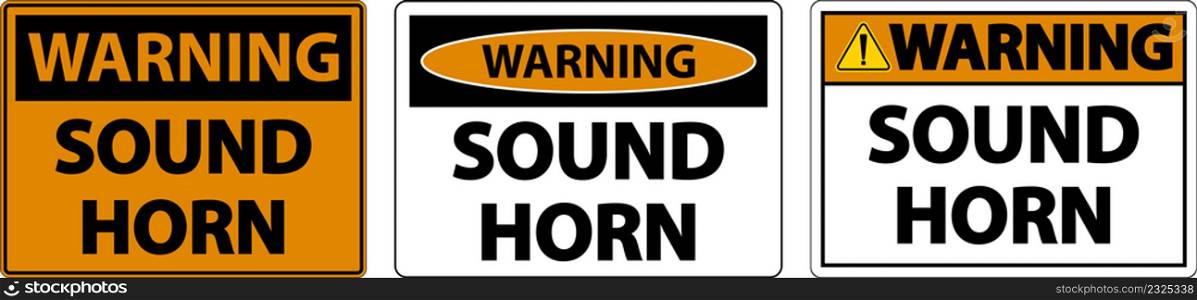 Warning Sound Horn Sign On White Background