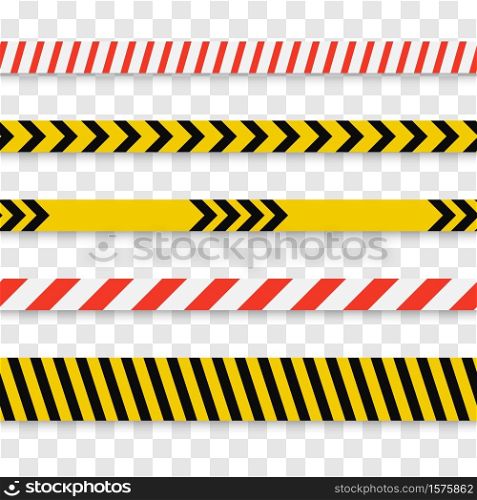 Warning Stripes Vector Set. Danger line set