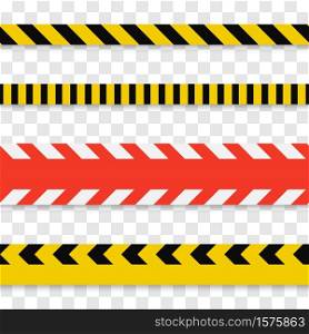 Warning Stripes Vector Set. Danger Yellow and Red line set
