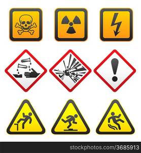 Warning symbols - Hazard Signs-First set