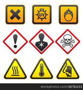 Warning symbols - Hazard Signs-Forth set