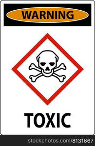 Warning Toxic GHS Sign On White Background