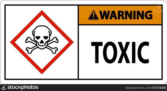 Warning Toxic GHS Sign On White Background