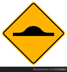 Warning traffic signs Speed hump on white background