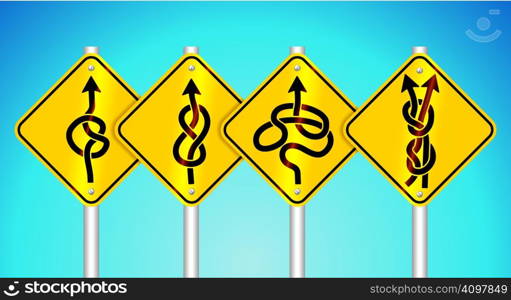 warning traffic signs - vector illustration