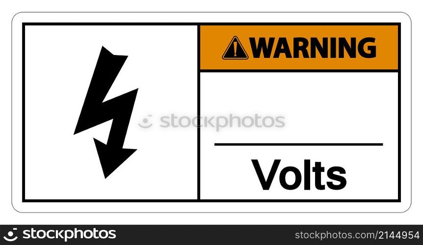 Warning Volts Symbol Sign On White Background