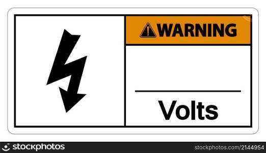 Warning Volts Symbol Sign On White Background