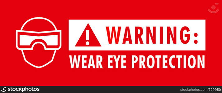 Warning Wear Eye Protection Sticker