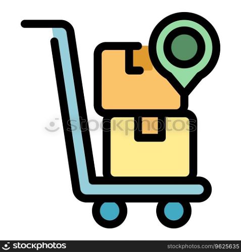 Warranty parcel box icon outline vector. Card certificate. Back paper color flat. Warranty parcel box icon vector flat