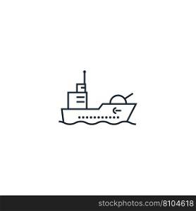 Warship creative icon from war icons collection Vector Image