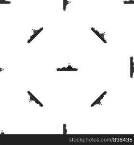 Warship pattern repeat seamless in black color for any design. Vector geometric illustration. Warship pattern seamless black