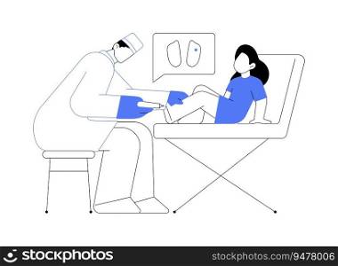 Warts removal abstract concept vector illustration. Doctor removes warts from little girl, pediatric dermatology, skin care treatment, verruca problem, pigmentation in kids abstract metaphor.. Warts removal abstract concept vector illustration.